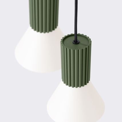 Ripplühter kaabliga ESTRIA 3xE14/10W/230V, läbimõõt 30 cm, roheline