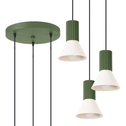 Ripplühter kaabliga ESTRIA 3xE14/10W/230V, läbimõõt 30 cm, roheline