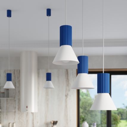 Kaabliga rippuv lühter ESTRIA 3xE14/10W/230V, läbimõõt 30 cm, sinine
