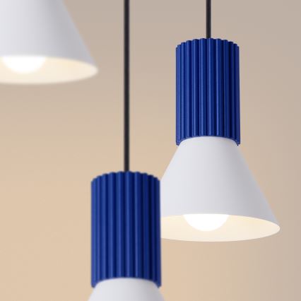 Kaabliga rippuv lühter ESTRIA 3xE14/10W/230V, läbimõõt 30 cm, sinine