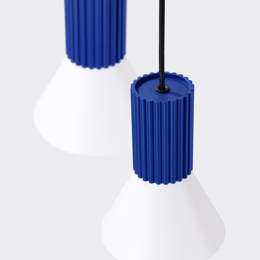 Kaabliga rippuv lühter ESTRIA 3xE14/10W/230V, läbimõõt 30 cm, sinine