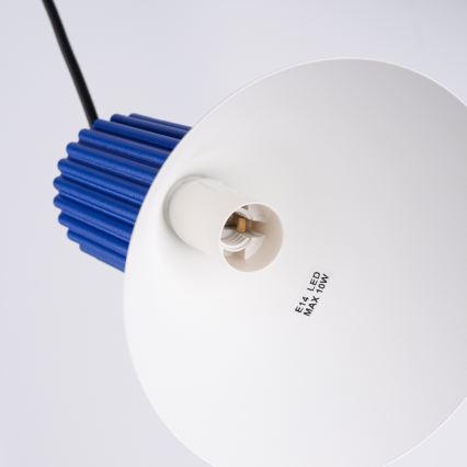 Kaabliga rippuv lühter ESTRIA 3xE14/10W/230V, läbimõõt 30 cm, sinine