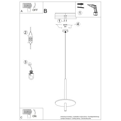 Rippvalgusti kaabliga FELTRO 1xG9/8W/230V must/kreem