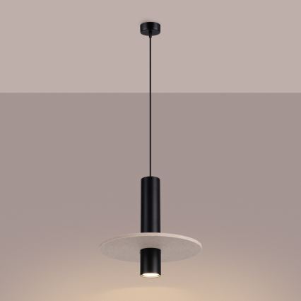 Kaabliga ripplamp PELTA 1xGU10/10W/230V must/kreemjas