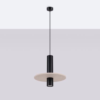 Kaabliga ripplamp PELTA 1xGU10/10W/230V must/kreemjas