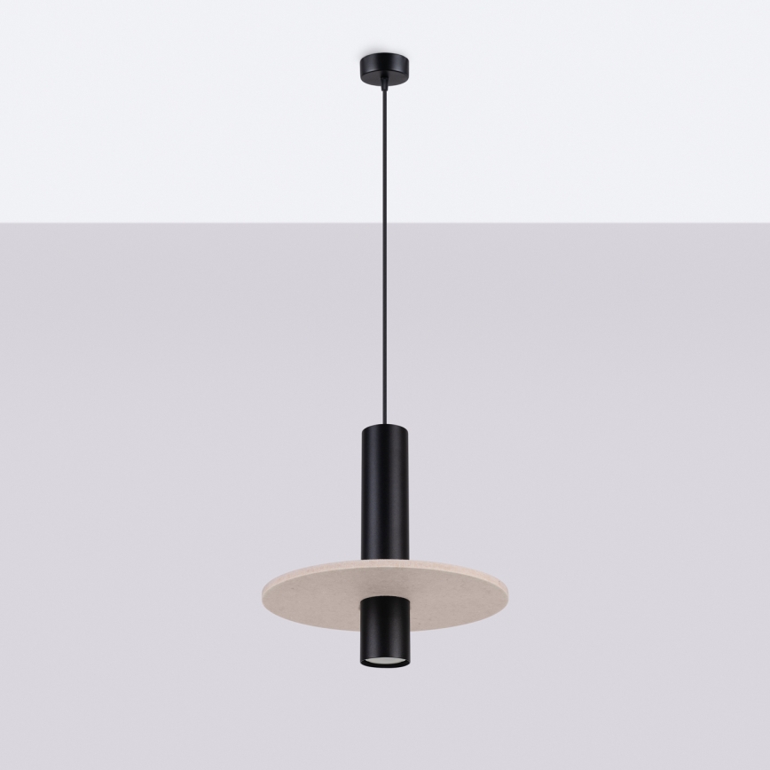 Kaabliga ripplamp PELTA 1xGU10/10W/230V must/kreemjas