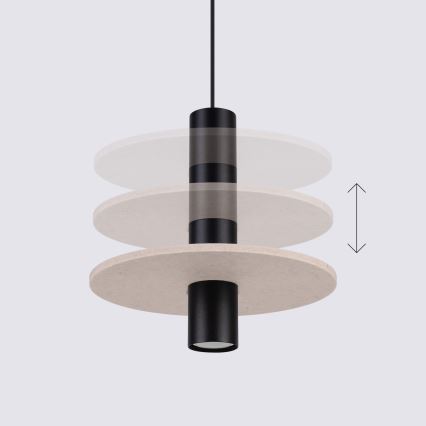 Kaabliga ripplamp PELTA 1xGU10/10W/230V must/kreemjas