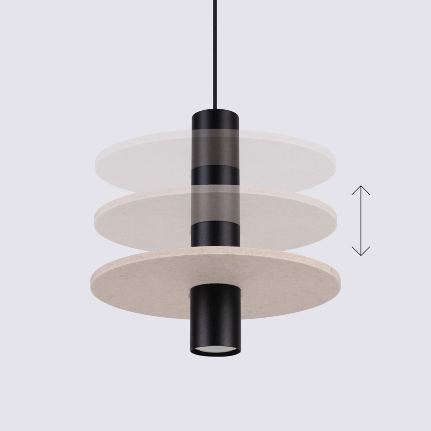 Kaabliga ripplamp PELTA 1xGU10/10W/230V must/kreemjas