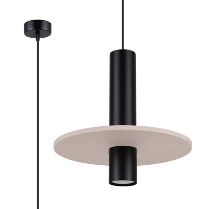Kaabliga ripplamp PELTA 1xGU10/10W/230V must/kreemjas