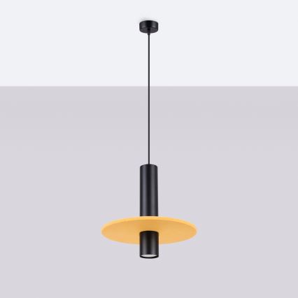 Rippvalgusti kaabliga PELTA 1xGU10/10W/230V must/kollane