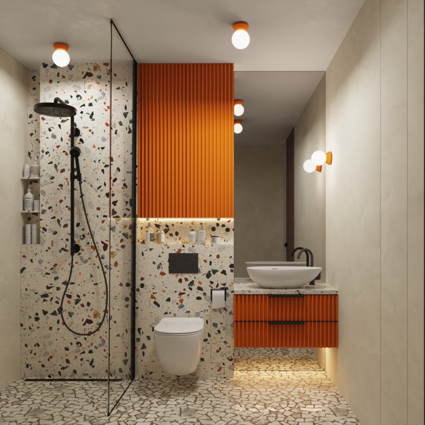Vannitoa seinavalgusti ZORI 1xG9/8W/230V IP44 oranž