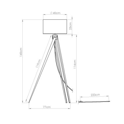 Põrandalamp NATT 1xE27/15W/230V valge