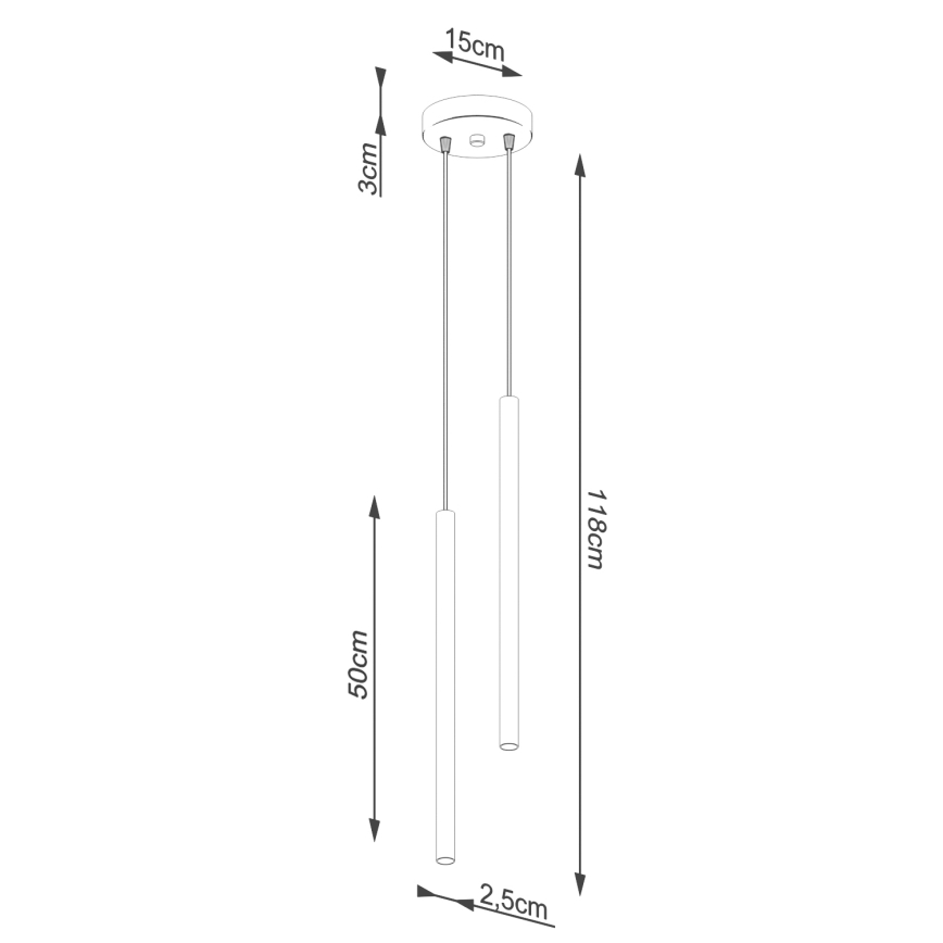Kaabliga ripplamp PASTELO 2xG9/8W/230V taupe