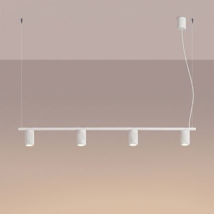 Laelamp kaabliga KARBON 4xGU10/10W/230V valge