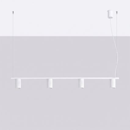 Laelamp kaabliga KARBON 4xGU10/10W/230V valge