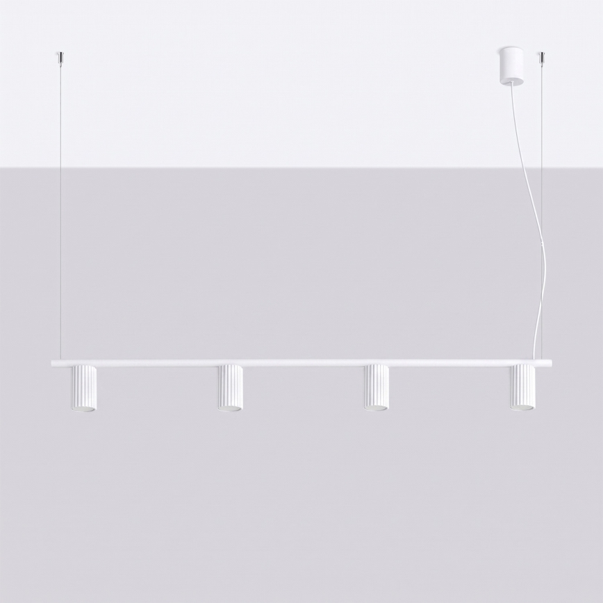 Laelamp kaabliga KARBON 4xGU10/10W/230V valge