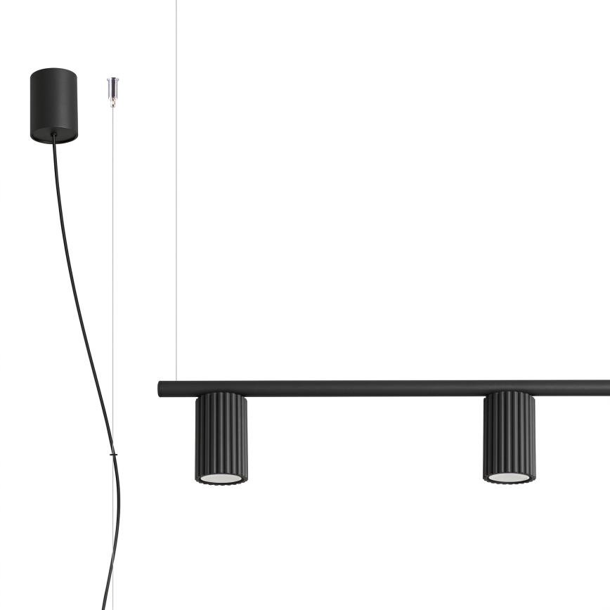 KARBON kaabliga lühter 4xGU10/10W/230V must