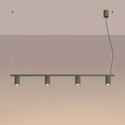 KARBON kaabliga lühter 4xGU10/10W/230V, roheline
