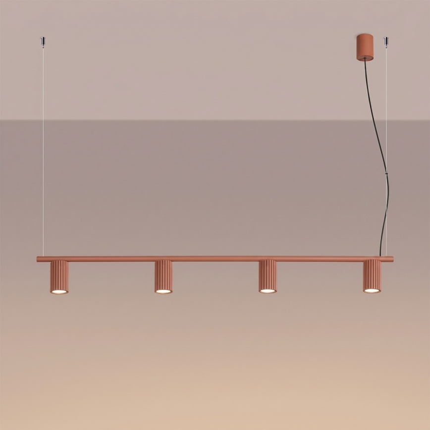 Rippvalgusti kaabliga KARBON 4xGU10/10W/230V oranž