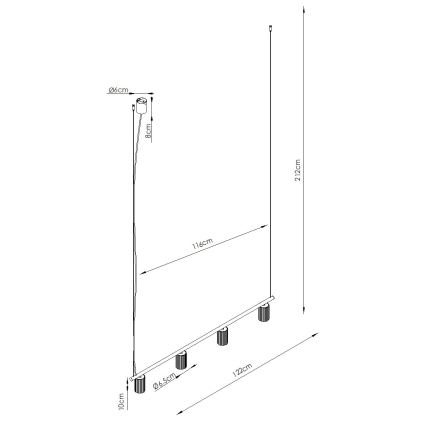 Rippvalgusti kaabliga KARBON 4xGU10/10W/230V oranž