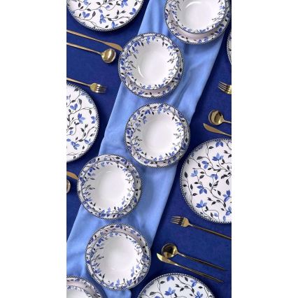 Söögikomplekt 18 tk sinine/valge/keraamika