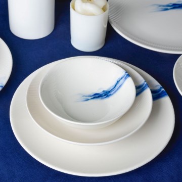 Söögikomplekt 18 tk valge/sinine/portselan