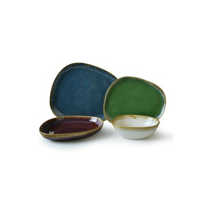 Söögikomplekt 24 tk erksavärviline/kivikeraamika