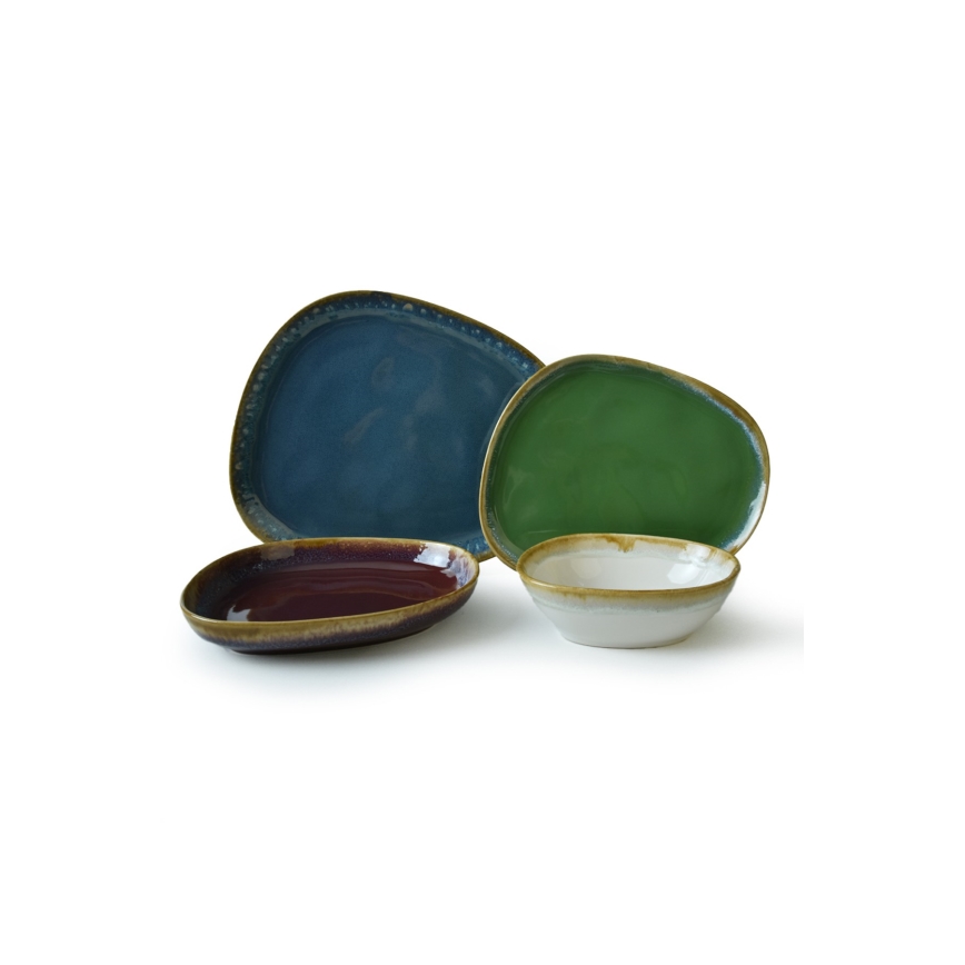 Söögikomplekt 24 tk erksavärviline/kivikeraamika