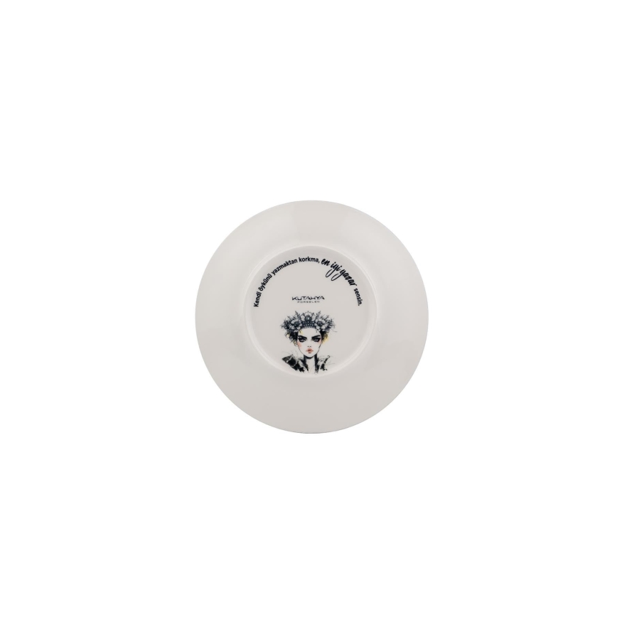 Söögikomplekt 4 tk must/valge/portselan