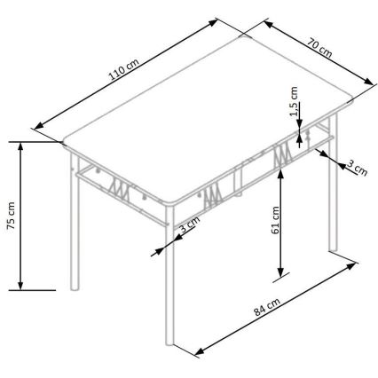 Söögikomplekt FAUST, metall/sonoma-tamm