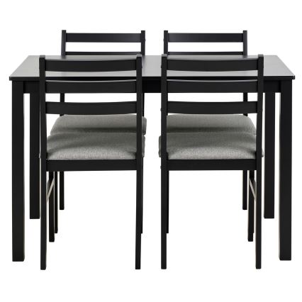 Söögilaua ja -toolide komplekt, 4 tooli EMILY must