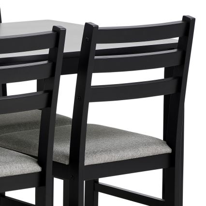 Söögilaua ja -toolide komplekt, 4 tooli EMILY must