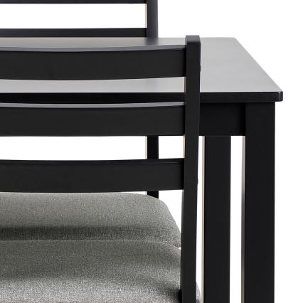 Söögilaua ja -toolide komplekt, 4 tooli EMILY must