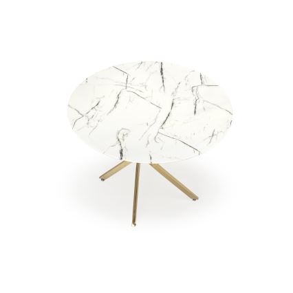 Söögilaud ESTEN 100 cm valge/kuldne