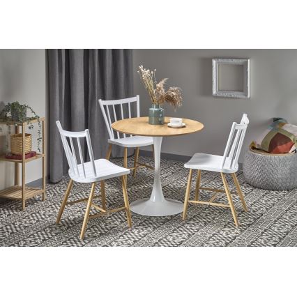 Söögilaud LUGI läbimõõt 80 cm pruun/valge