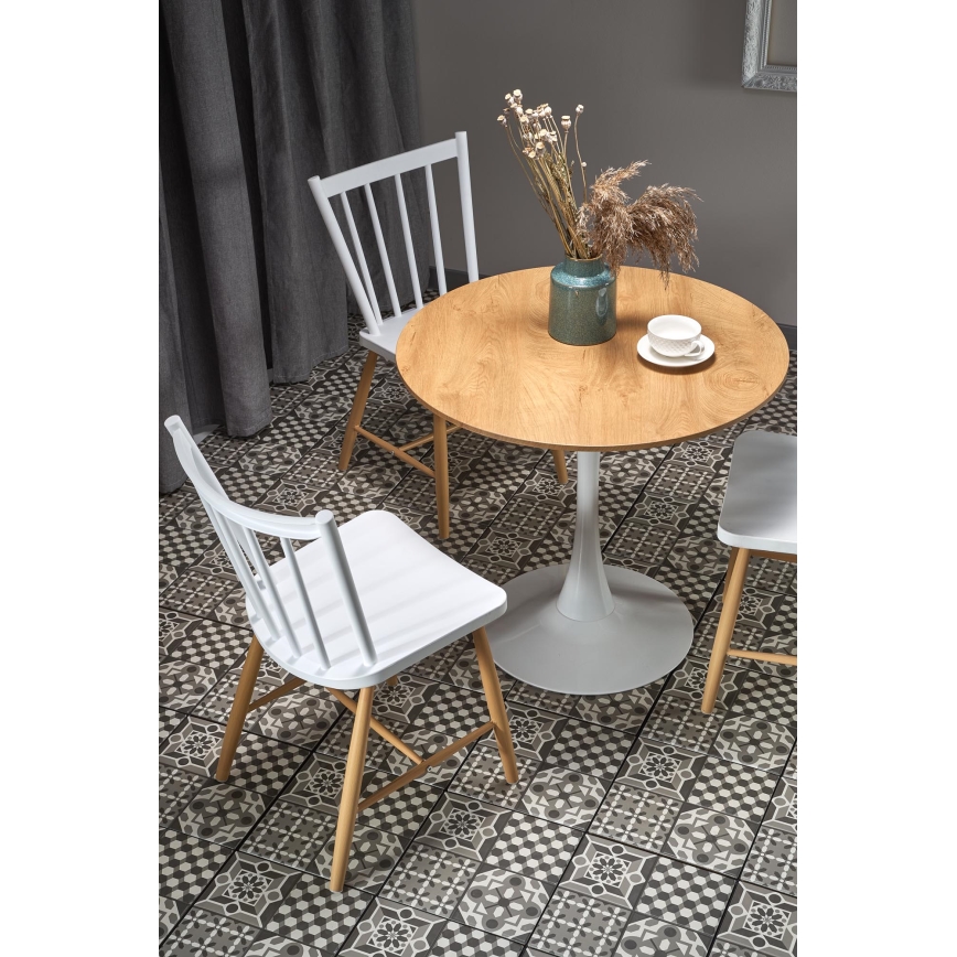Söögilaud LUGI läbimõõt 80 cm pruun/valge