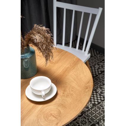 Söögilaud LUGI läbimõõt 80 cm pruun/valge