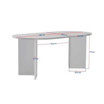 Söögilaud NEL 180x90 cm valge