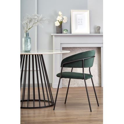 Söögilaud SEREIN, valge marmoridekoor/must