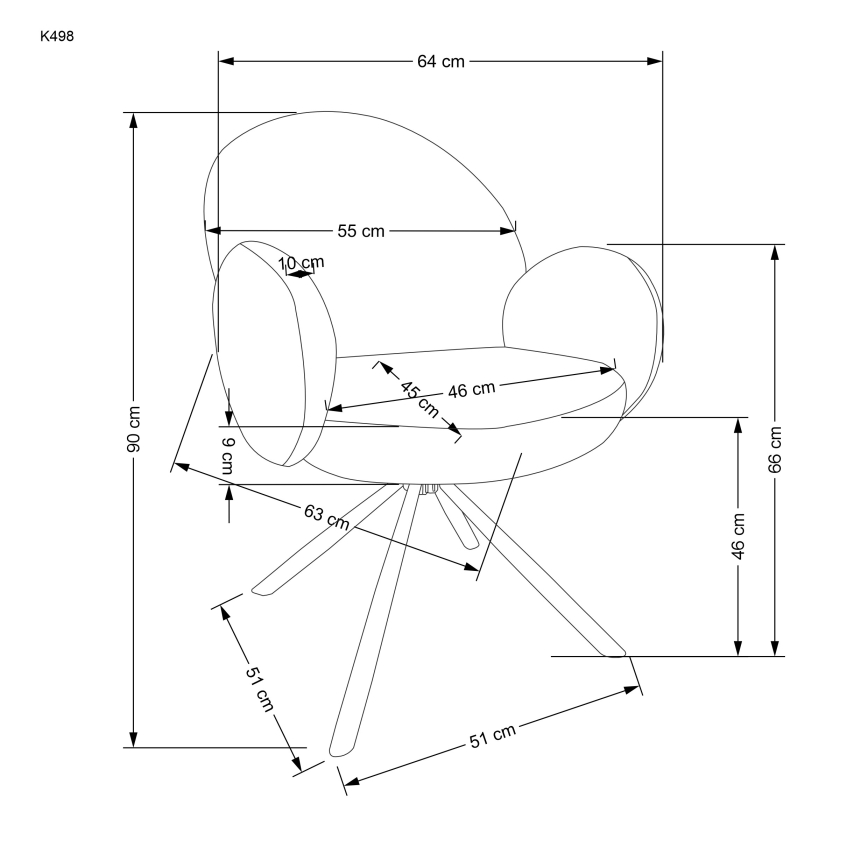 Söögitool KIVA 1 tk hall