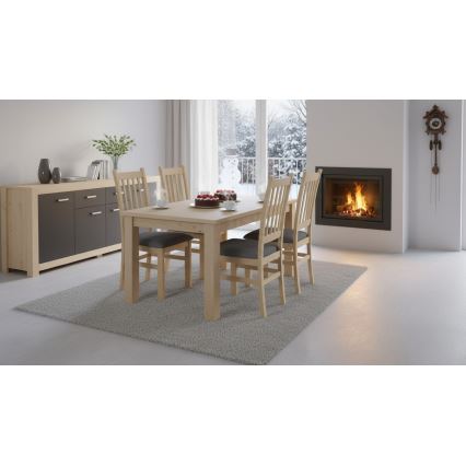 Söögitool SIMON pöök/tumehall