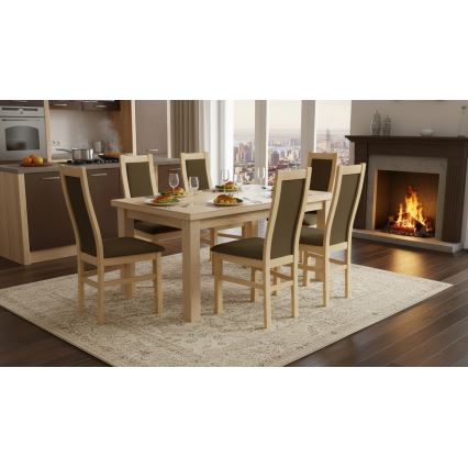 Söögitool ZOE tamm/tumepruun