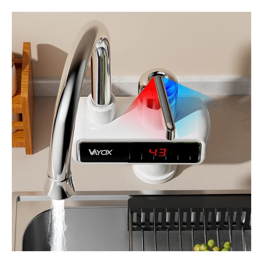 Spontaanne veesoojendi koos LED dioodidega ekraan 3000W/230V IPX4 valge