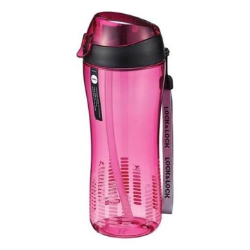 Spordipudel kõrrega 550 ml roosa