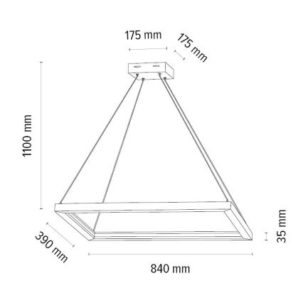 LED Hämardatav lühter LEGNO LED/31,5W/230V tamm – FSC sertifitseeritud