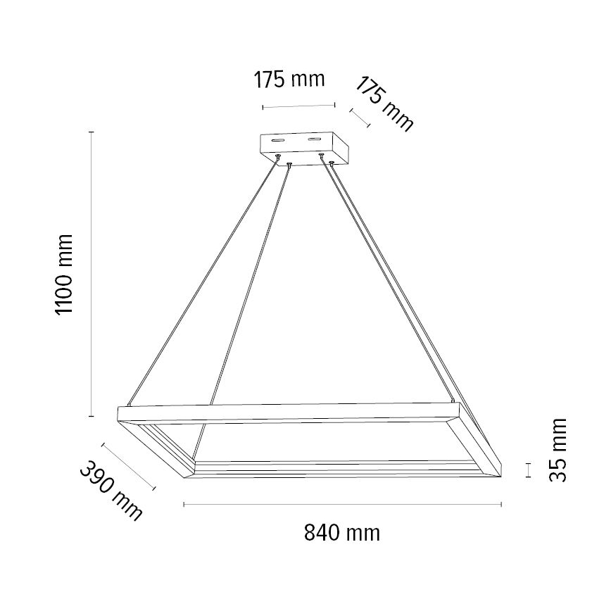 LED Hämardatav lühter LEGNO LED/31,5W/230V tamm – FSC sertifitseeritud