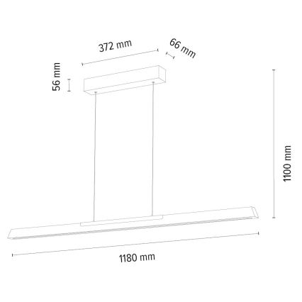 LED Hämardatav lühter JONAS LED/16,5W/230V tamm