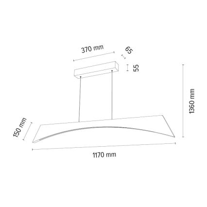 LED Hämardatav lühter ZIAD LED/14W/230V tamm – FSC sertifitseeritud