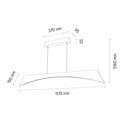 LED Hämardatav lühter ZIAD LED/14W/230V tamm – FSC sertifitseeritud