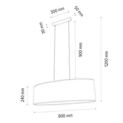 Lühter MERCEDES 2xE27/40W/230V valge/tamm – FSC sertifitseeritud